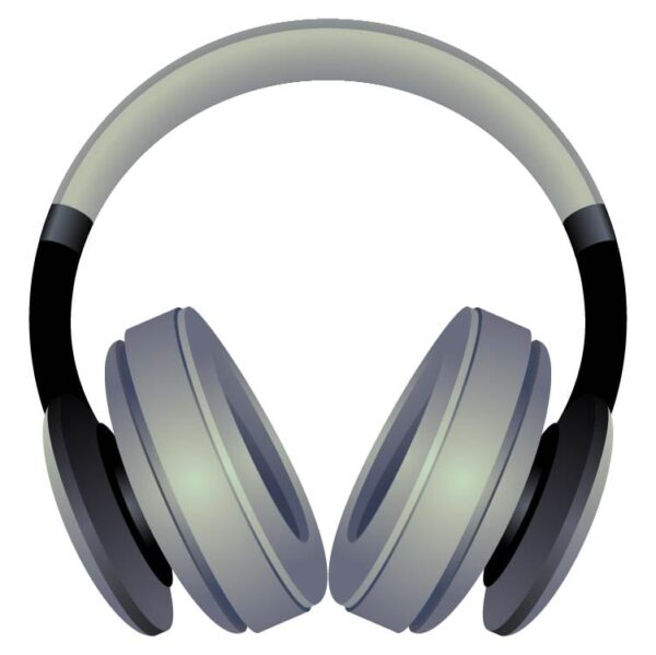 Gaming wireless headphones and concept of music equipment beats electronics noise