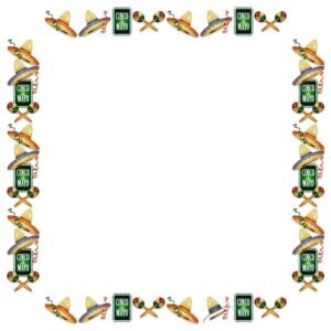 Happy fifth of may or Cinco de mayo mexican holiday frame