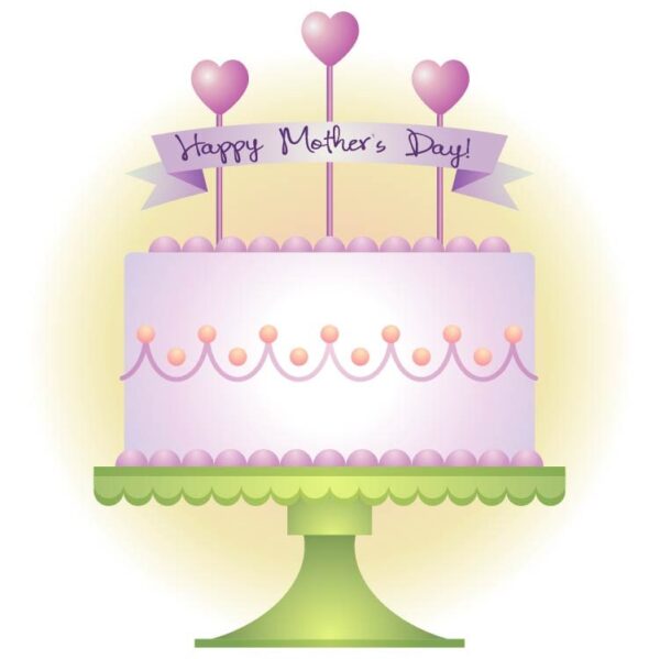 Happy mothers day with delicious cake celebration