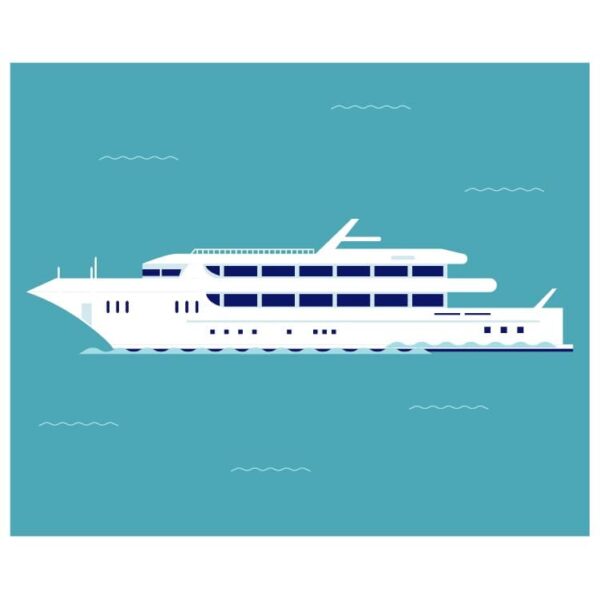 Luxury Yacht or Ferry boat ship or Travel river ship