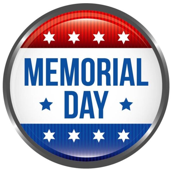 Memorial day color badge of united states of america