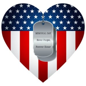 Memorial day never forget forever honor slogan poppy locket with united states flag heart