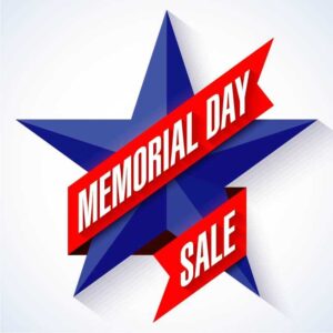 Memorial day sale with blue star