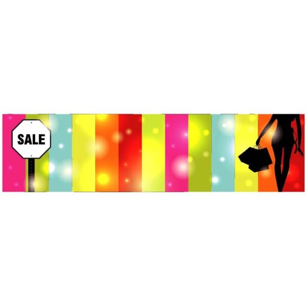 Memphis style banner design of sale colorful templates with square shapes