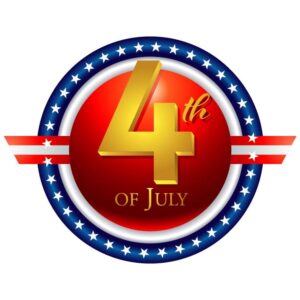 Round badge of united states of america for celebration the 4th july independence day