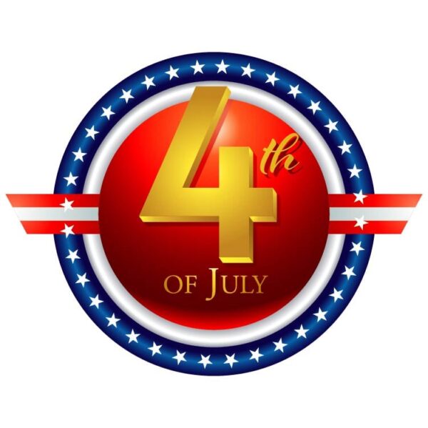 Round badge of united states of america for celebration the 4th july independence day