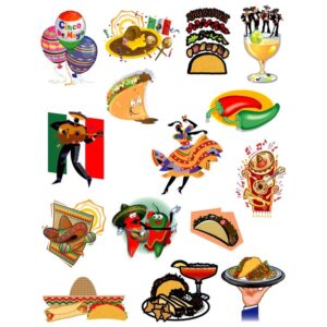 Set of cinco de mayo mexican fetsival celebration items