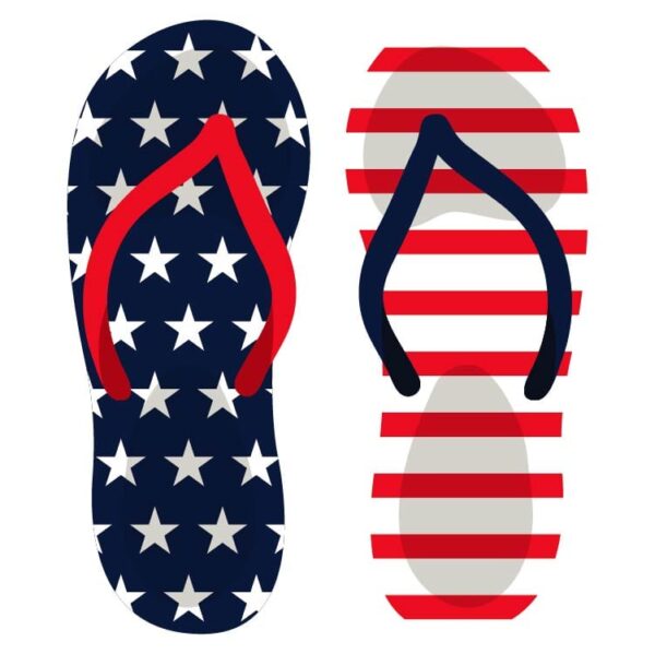 Sleeper in american flag theme or footwear in united states of america flag theme