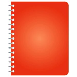 Stack of ring binder book or notebook in ferrari color