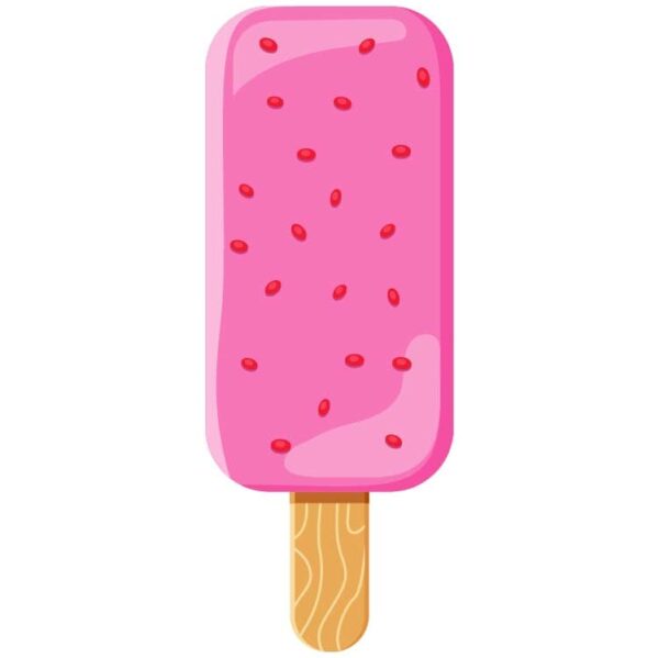 Strawberry ice cream on stick fruit popsicle