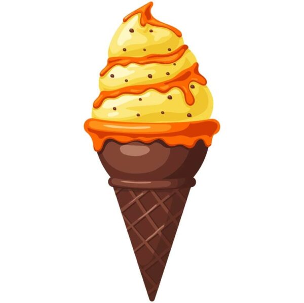 Sweet cartoon cold cone ice cream and tasty frozen icecream delicious