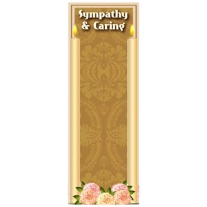 Sympathy and caring banner with candles and flowers