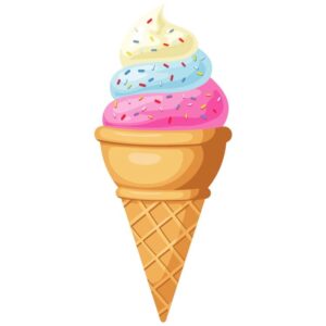 Twist sweet ice cream cone with sprinkles