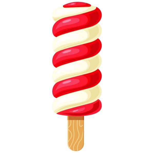 Twister popsicle ice cream in red and cream color