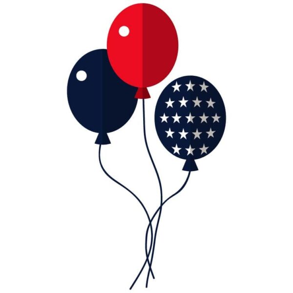 USA memorial day balloons stars decoration or United states of america memorial day balloons