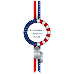 United states of america flag clothespin with remembering our brave heroes poppy locket in USA remember day