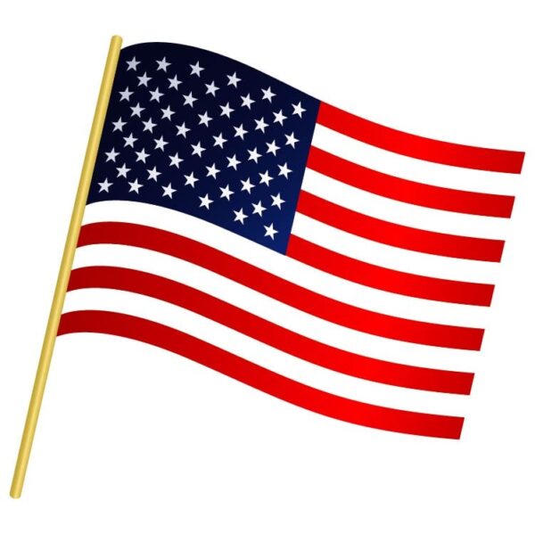 United states of america or USA flag wave in pole