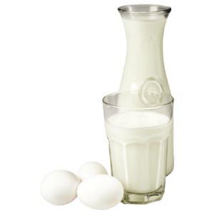 Vitamin B6 rich milk bottle glass and eggs food beverage