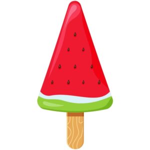 Watermelon ice cream on stick fruit popsicle