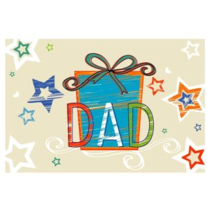 Word art dad gift and star drawing